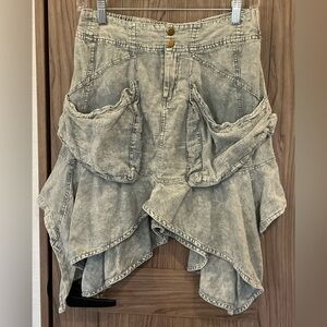 Oil & Hali Womens Button/zip Skirt With Pockets Size S